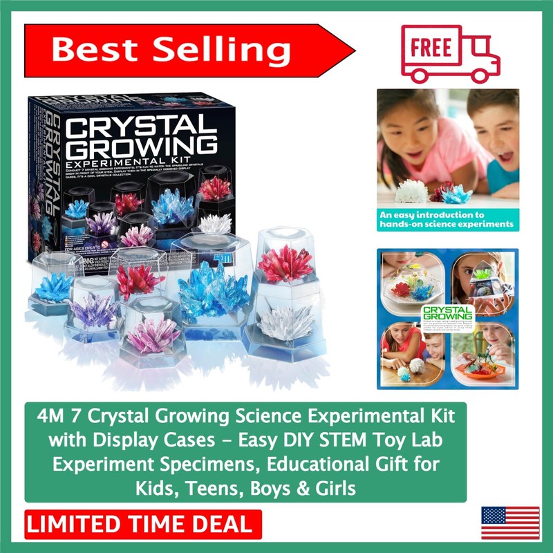 7 Crystal Growing Science Kit – Hands-On STEM Fun for Ages 10+