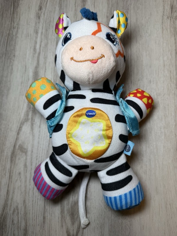 VTech Lights & Stripes Zebra Plush Musical Baby Toy Lights Sounds