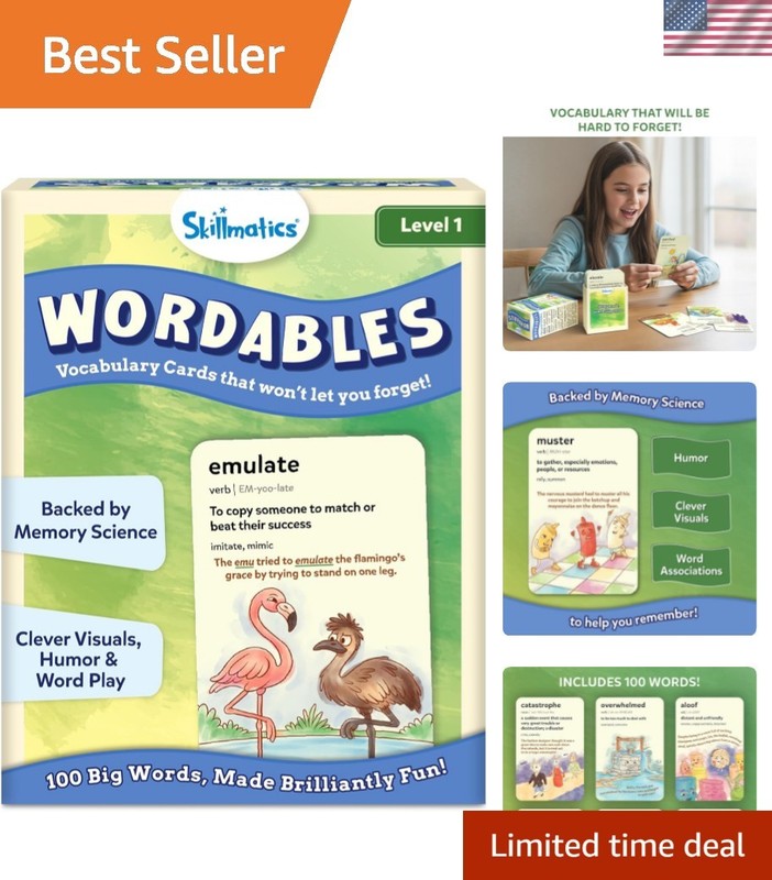 Vocabulary Flash Cards for Kids – Learn 100 Words with Wordplay, Visuals, & S…