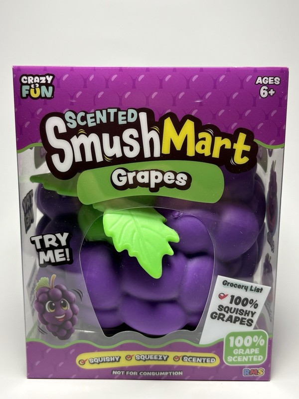 🍇 Smush Mart Scented Grapes JUMBO VIRAL SQUISHY 6” RMS USA Crazy Fun