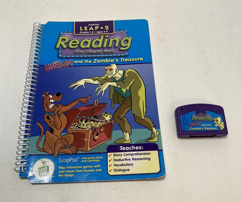 Leap Frog Leap 2 Reading Scooby Doo & Zombie’s Treasure Book & Cartridge Tested