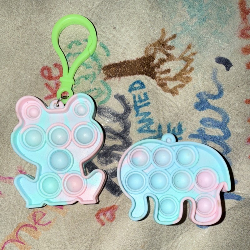Pastel Animal Shape Silicone Pop-It Tactile Sensory Toy Set for Ages 3-11 Years