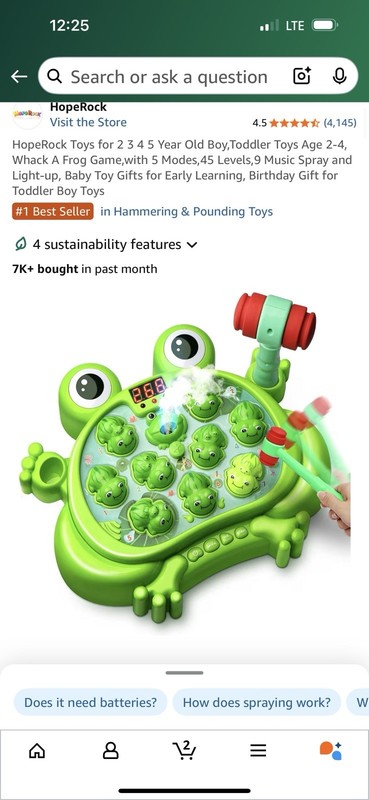 Wack a Frog Game Learning Early Development Toy Children Anchor Toys