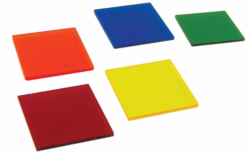 Color Filter Set, Acrylic, 5 Colors, 4 in. Square