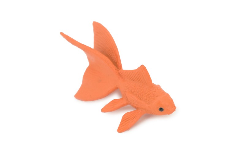 Fantail Goldfish Toy, Realistic Hand Painted Rubber Fish, Model 1 3/4″ F1672 B63