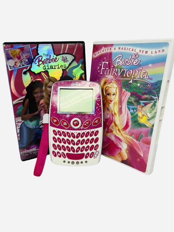 2010 Barbie Little Pocket Learner Video Game 2004-05 Barbie DVDs Fairytopia Lot
