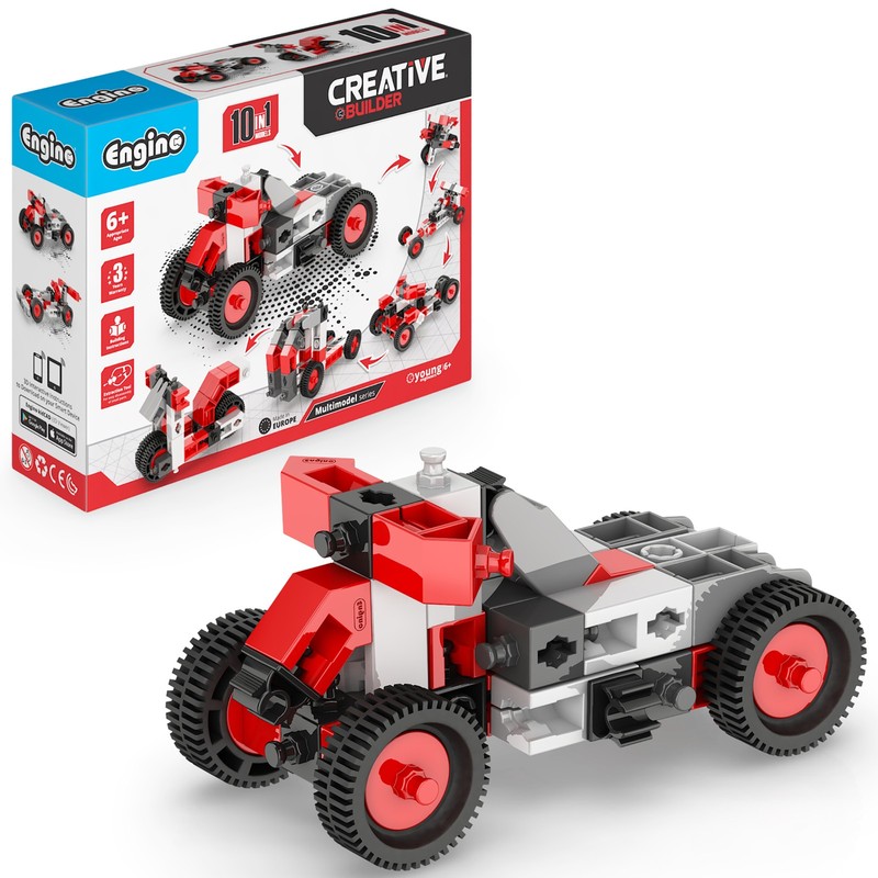 Engino: Creative Builder – 10-In-1 Multimodel Series, Toy Vehicles Brick Set