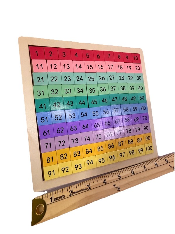 Wooden Montessori Math Counting Hundred Board Toys, 1-100 Zippered Case gallery