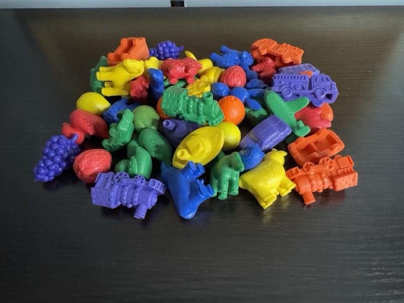 Lot Of 48 Assorted Rubber/Plastic Counting Pieces For Teachers
