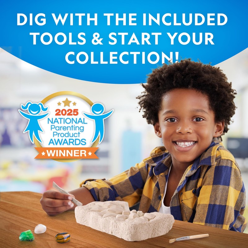 National Geographic Gemstone Dig Kit – Dig Up 10 Real Gemstones and Crystals,... gallery
