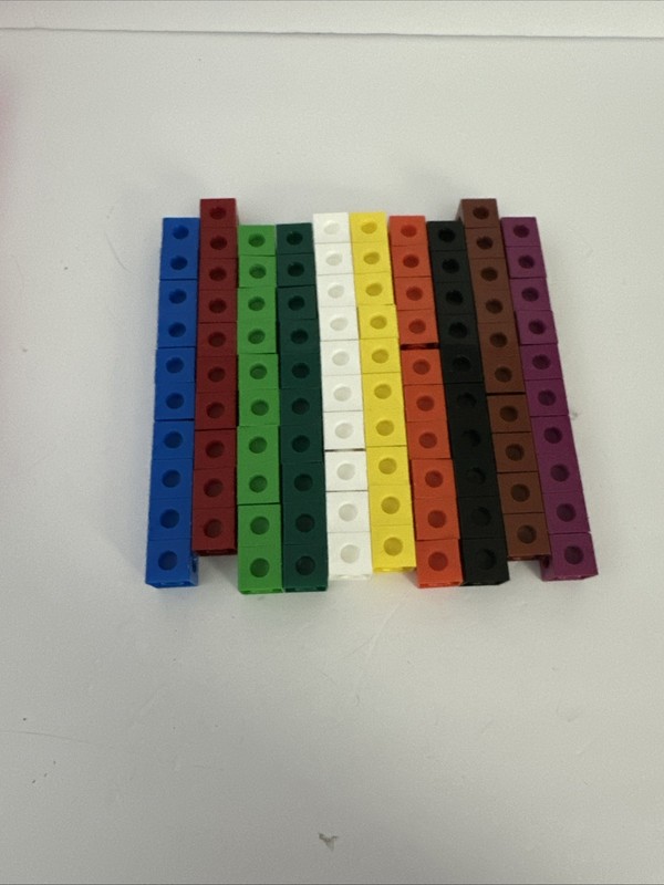 ETA Cuisenaire Math Snap Cubes Set 100 Unifix Linking Building Blocks Manipulati