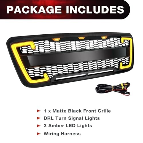 EOMD Front Bumper Grill Compatible with 2004 2005 2006 2007 2008 F150 W/DRL & gallery