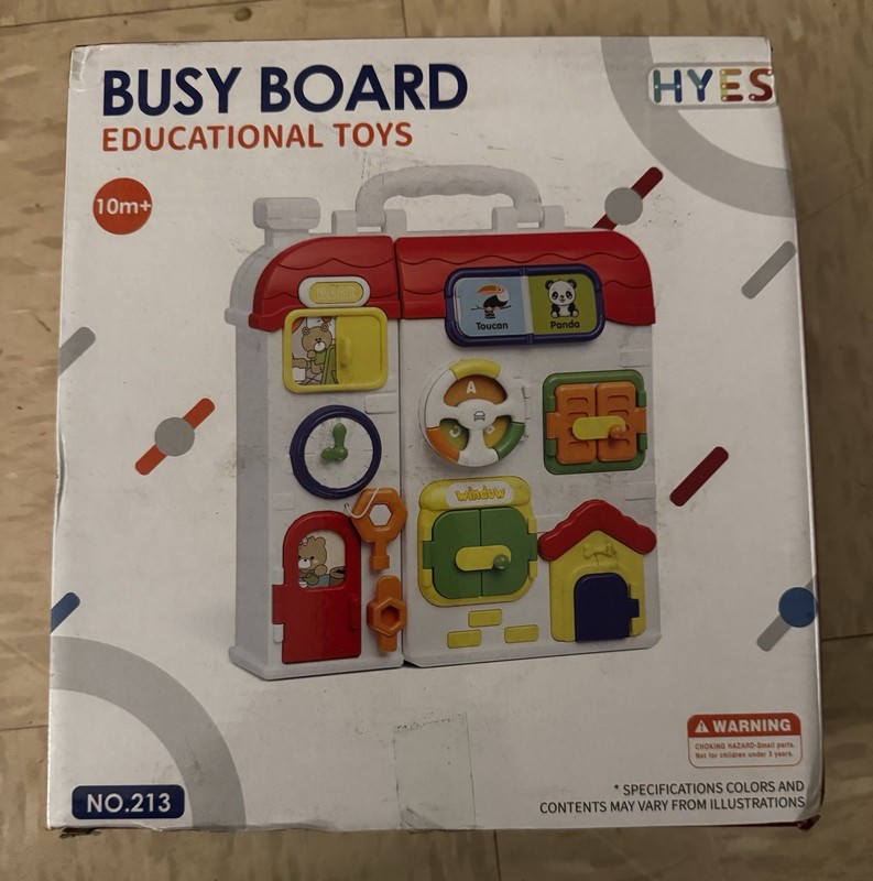 HYES Busy Board Educational Toy NO.213 Bear Panda Multicolor 10 Months & Up