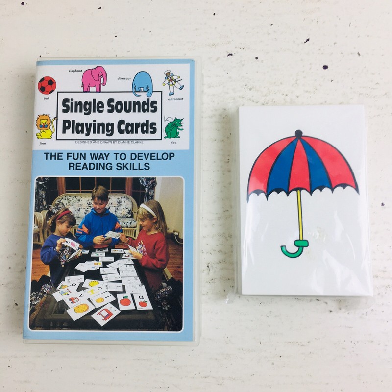 Single Sounds Playing Cards Educational Flash Letters Game Kids Phonetic 1994