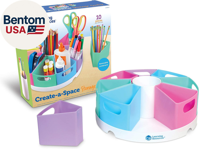 Create-A-Space Storage Center Pastel – Rotating Caddy Organizer for Kids, Art Su