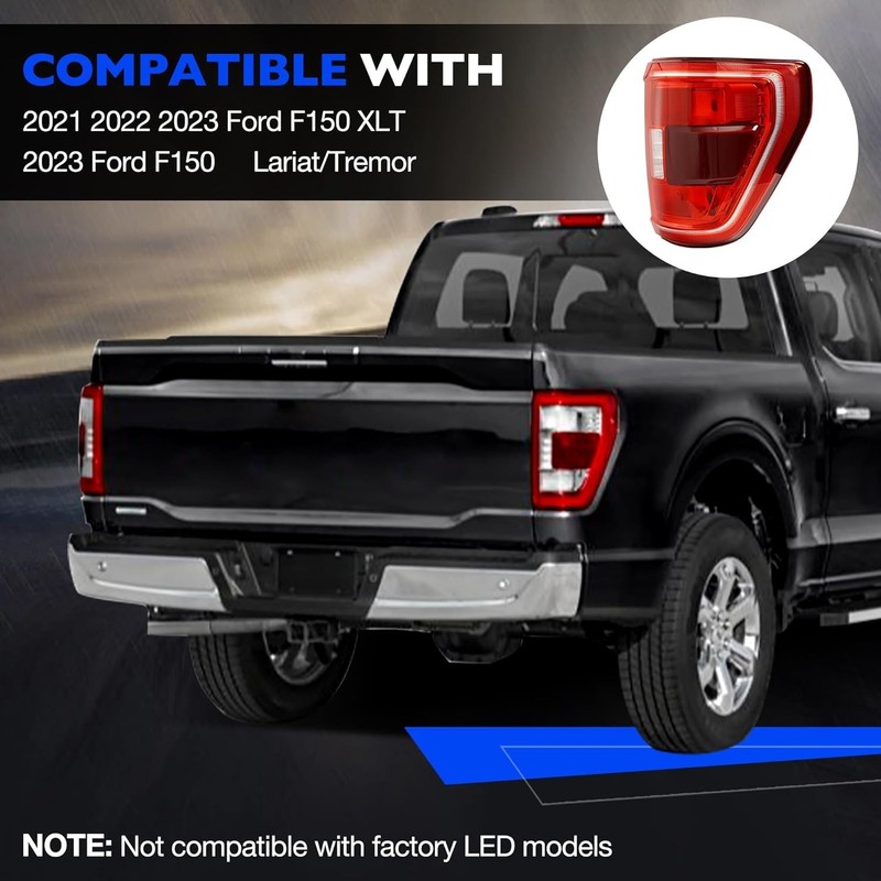 Tail Light with Blind Spot Compatible with 2021 2022 2023 Ford F150 XLT Rear ... gallery