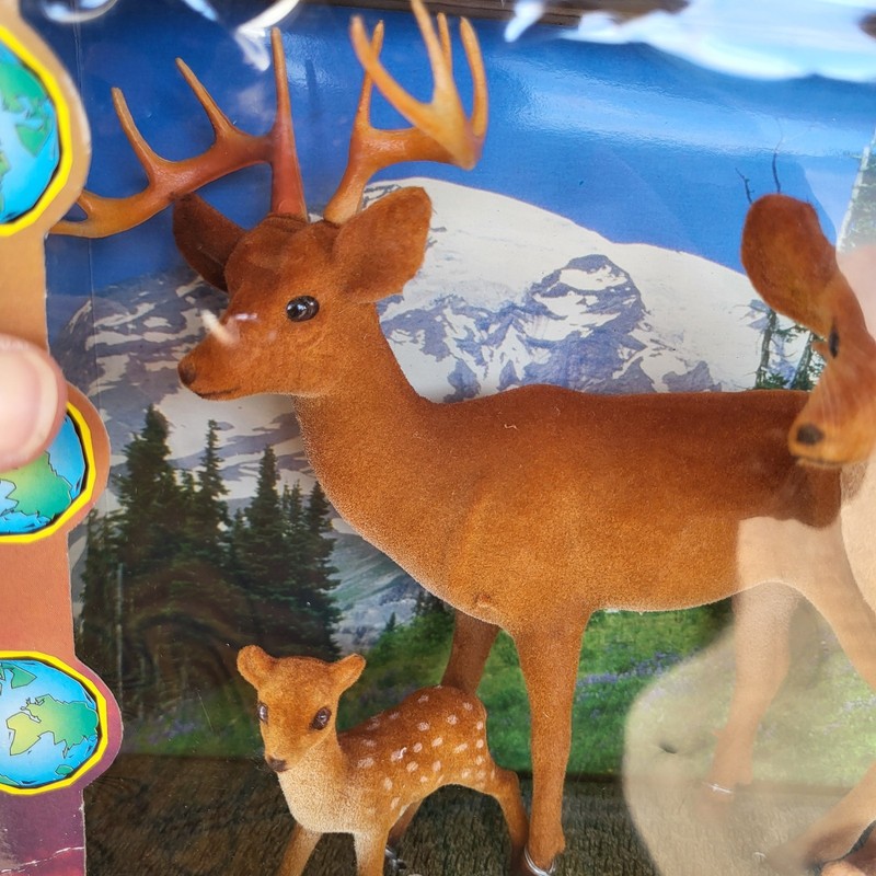 NIB Totsy Nature's Way Free 'n Wild Woodland Friends Deer Flocked Animal Figures gallery