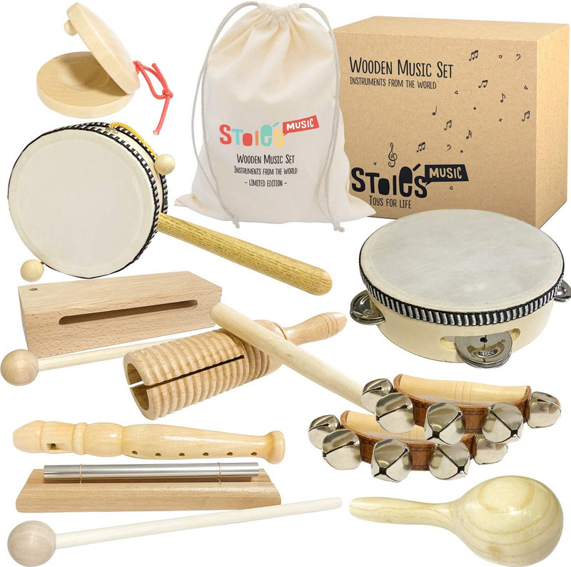 Kids Musical International Wooden Music Set, Percussion Unique Play Toddler