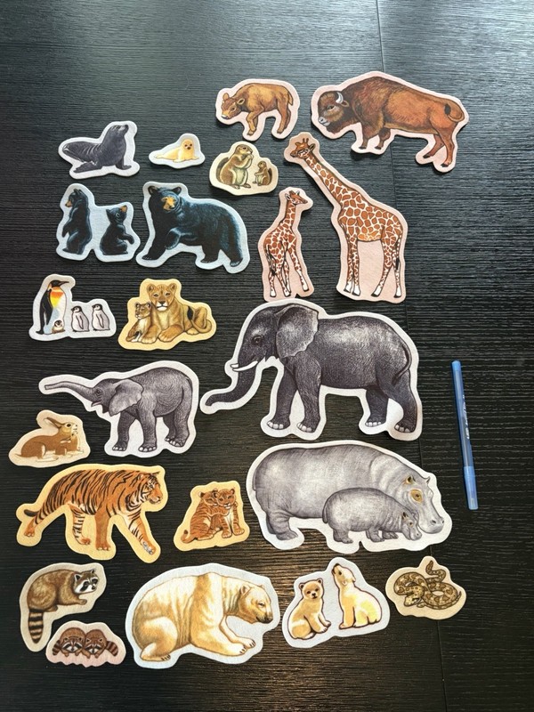 Little Folk Visuals Wild Animals Felt Precut Set of 22 Flannel Storyboard Kids