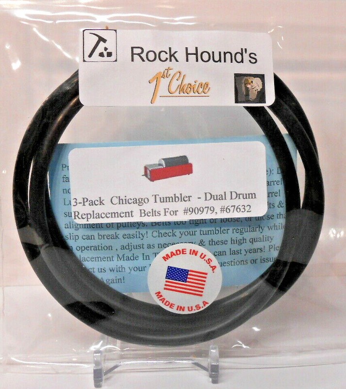 (3)Pack Chicago Rock Tumbler BeltsDual Drum #90979 USA Rockhound’s 1st Choice