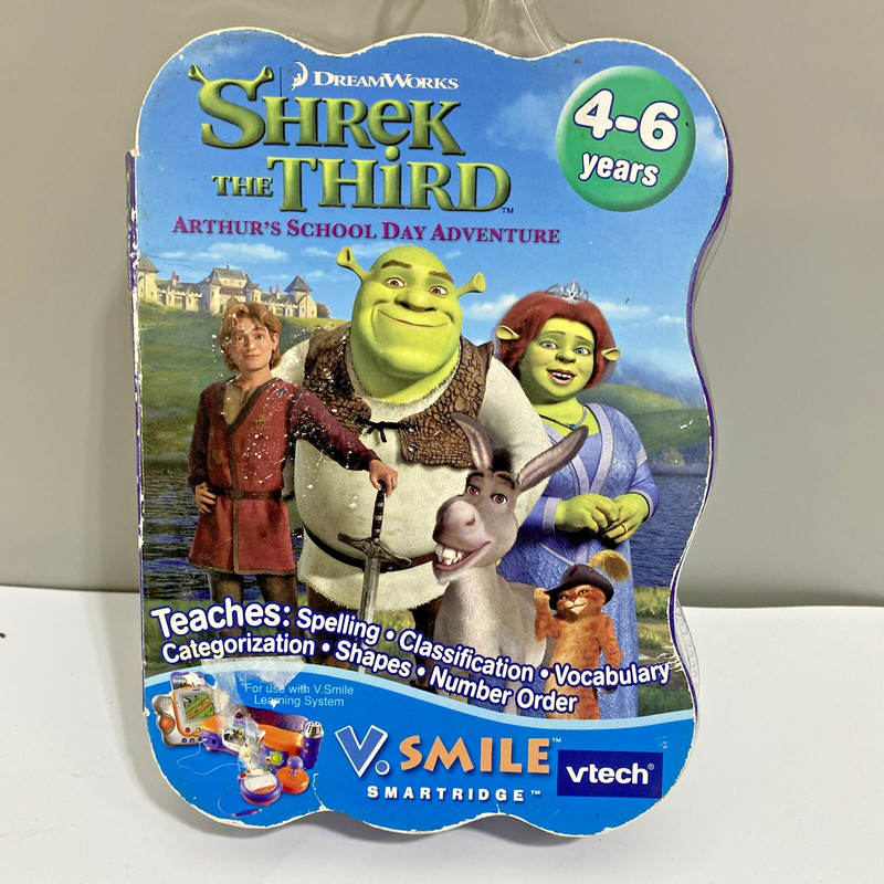 VTech VSmile Shrek the Third Arthur’s School Day Adventure Video Game Sealed