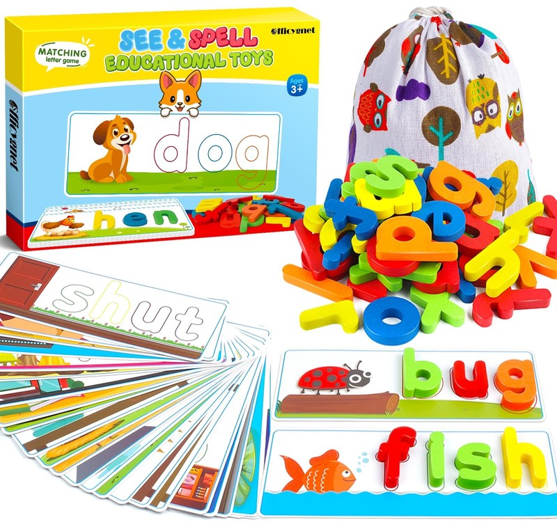 Learning Toys for 3 4 5 6 Years Old Boys and Girls, See & Spell CVC Word Buil…