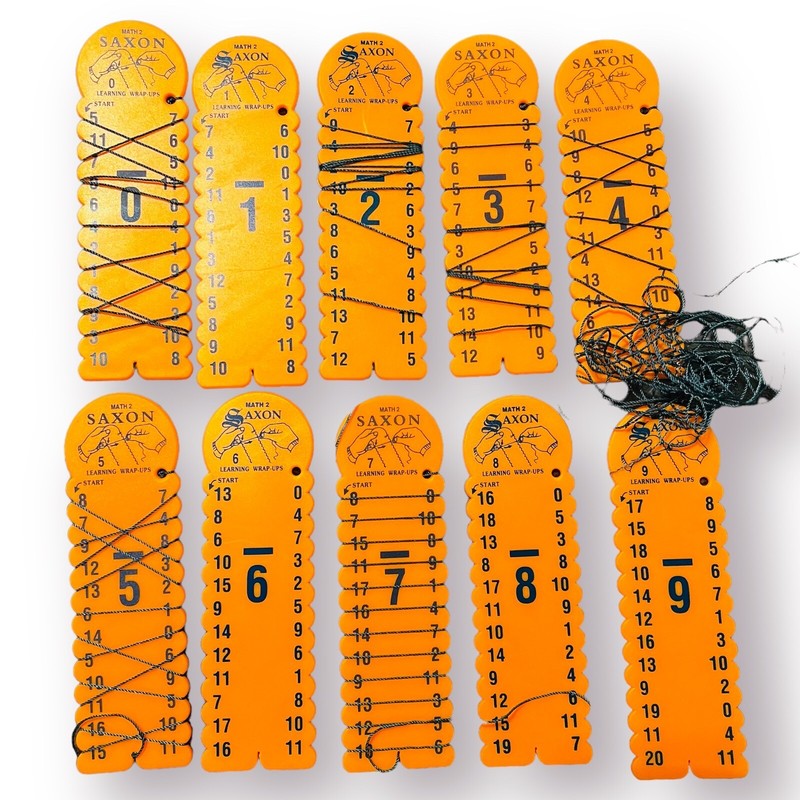 Lot Of 10 SAXON MATH 2 Subtraction Learning Wrap-Ups Keys Set 0-9 School Orange