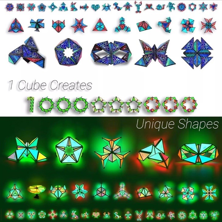 TOSY Magnet Pyramid Glow 1 Cube Transforms 1 Billion Shapes UV Butterfly Puzzle gallery