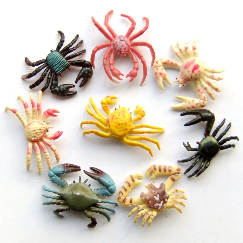 8pcs Colourful Crab Sea Life Lifelike Figurine Aquarium Decor Educational Toy