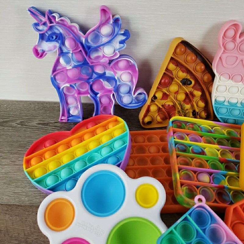 Fidget Toys Poppet Poppit Bundle 20 Unicorn Cupcake Fat Brain Key Chain gallery