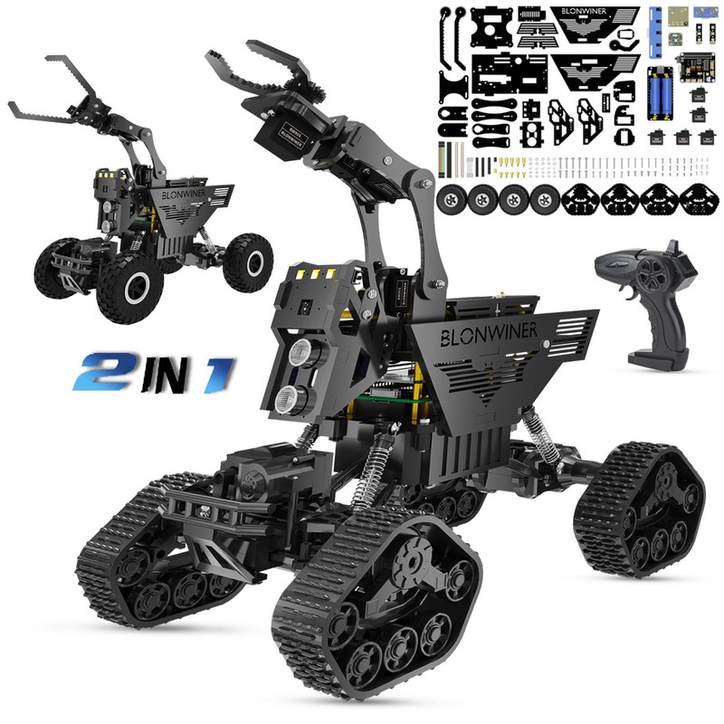 Robot Car Kit, 2 in 1 Smart Robotics Arm Building Toy for Raspberry Pi Python…