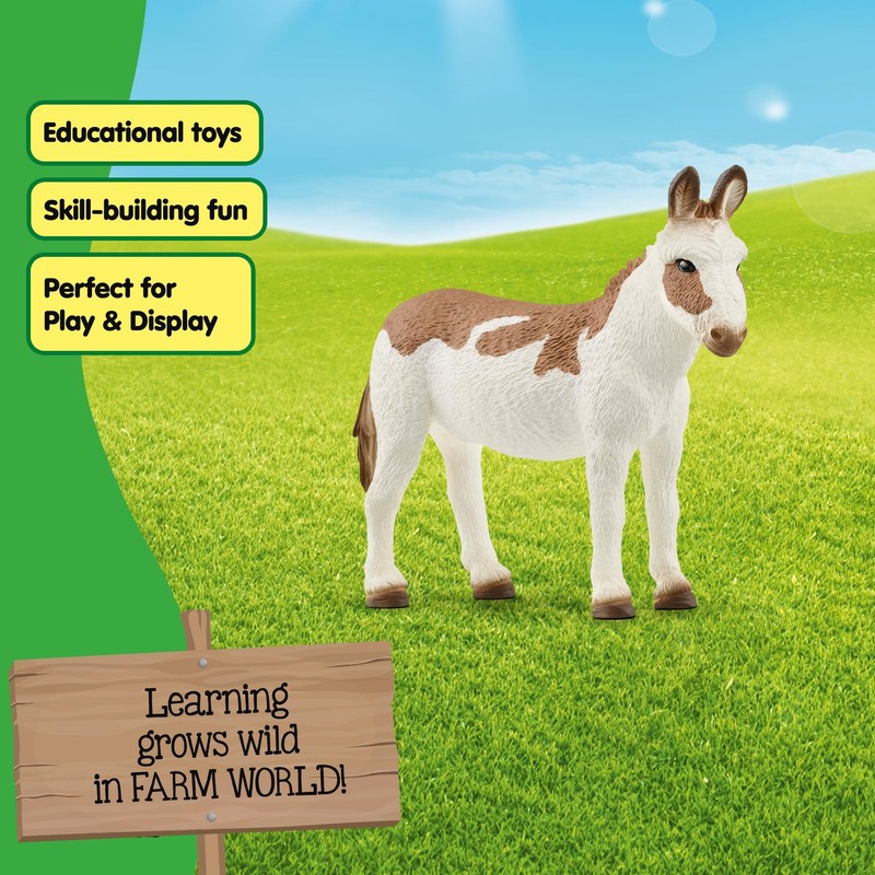 American Spotted Donkey Figurine - Durable Farm Animal Toy for Kids Ages 3+ gallery