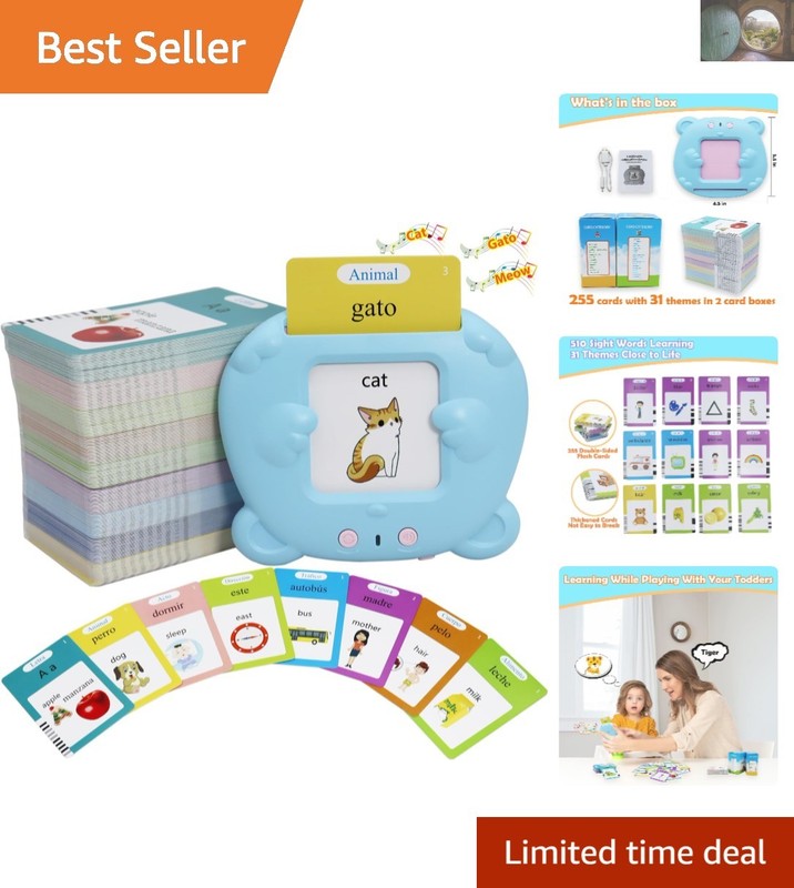 Educational Spanish & English Flash Cards – Perfect for Toddlers Ages 3-8