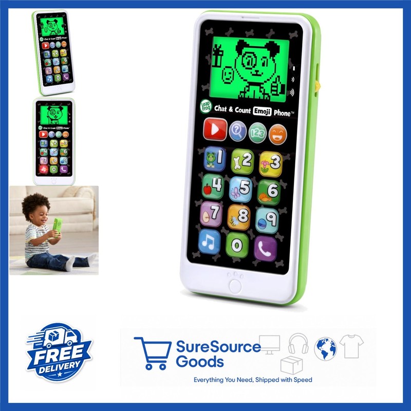 Educational Green Phone Toy for Toddlers with Counting and Music Games