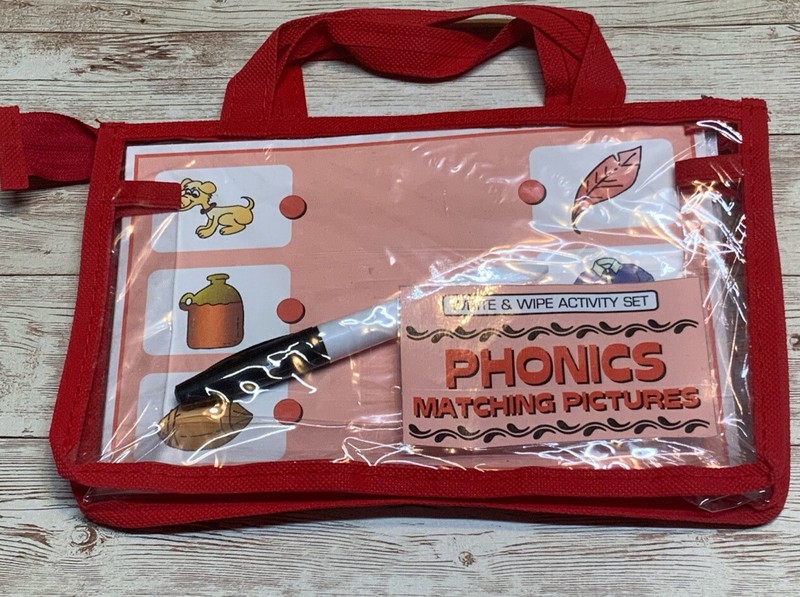 Busy bag – Write & Wipe Activity Set – Phonics Matching Pictures – Learning