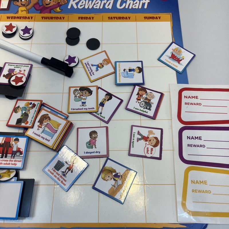 Kids Behavior Reward Chart - 63 Chores as Potty Train, & More. “Thick Magnetic” gallery