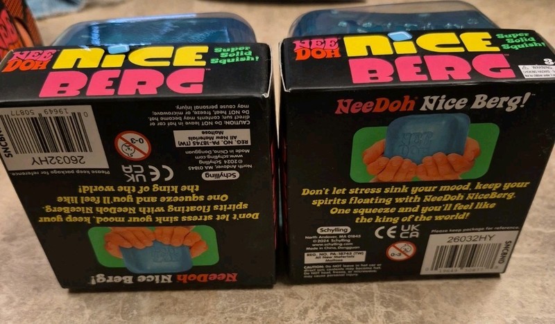 NeeDoh Nice Berg Blue XL Giant REAL And Squishy Cube Ice Lot Of 2 gallery