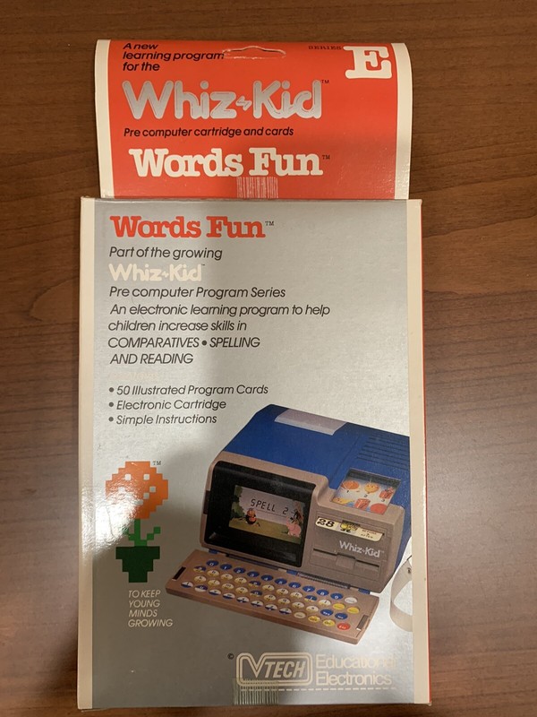 Vintage VTECH Whiz Kid Electronic Learning System Series E 50 Cards & Cartridge