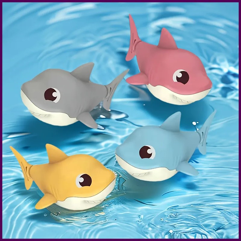 1 pieza de juguete de agua para bebé con diseño de tiburón de dibujos animados,