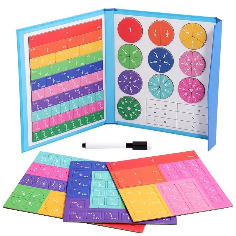Montessori Magnetic Fraction Educational Puzzle for Children, Math Fraction..... gallery