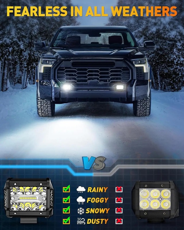 4 Inch 2Pcs LED Pod Lights Spot Flood Combo Fog Driving 4x4 Off Road Work Lights gallery