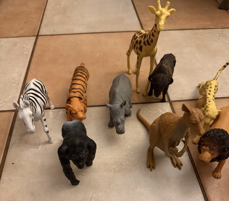 Mixed Lot of 12 Boley Zoo Figure Animal Toys - Giraffe Elephant Panda Zebra Bear gallery