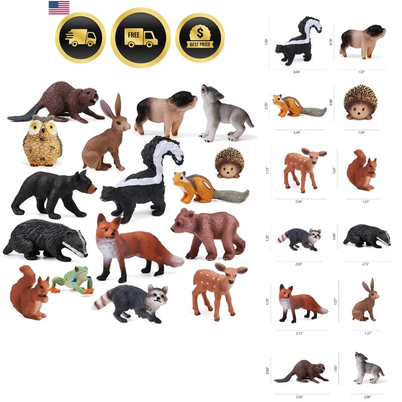 16PCS Forest Animals Baby Figures, Woodland Creatures Figurines, Miniature To…
