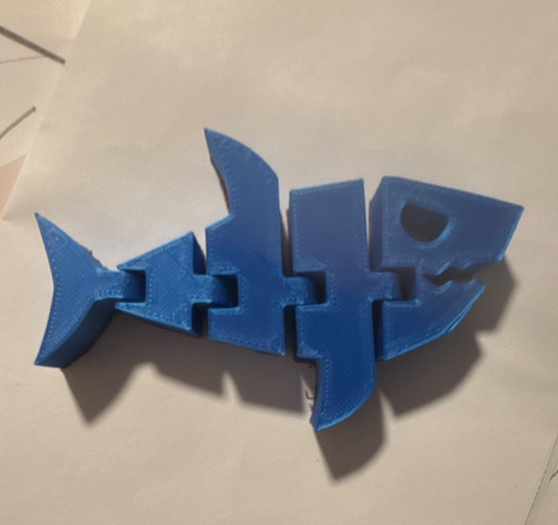 Blue Articulated Shark Fidget Educational Toy, Age 4-7 & 8-11 (4-11 Years)