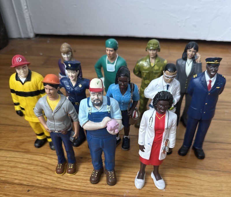 Lakeshore Learning PVC Toy Figures 1990s People Careers Community Lot Of 12