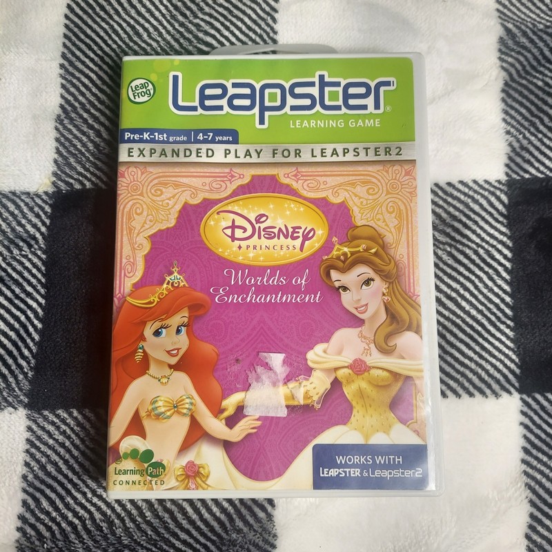 Leap Frog Leapster Disney Princess Worlds of Enchantment Pre-K-1st Grade Age 4-7