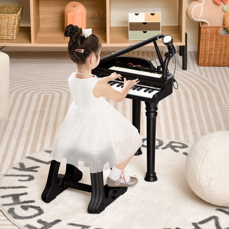 31 Keys Kids Piano Keyboard Toy Toddler Musical Instrument w/ Stool & Microphone gallery
