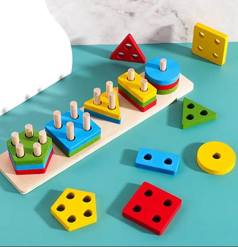 Baby Montessori Educational Geometric Shapes Color Recognition Learning Aid