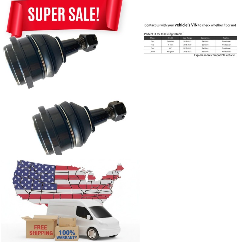 2pc Front Upper Ball Joint Kit K500285 for Jeep Grand Cherokee 2011 2012 2013.