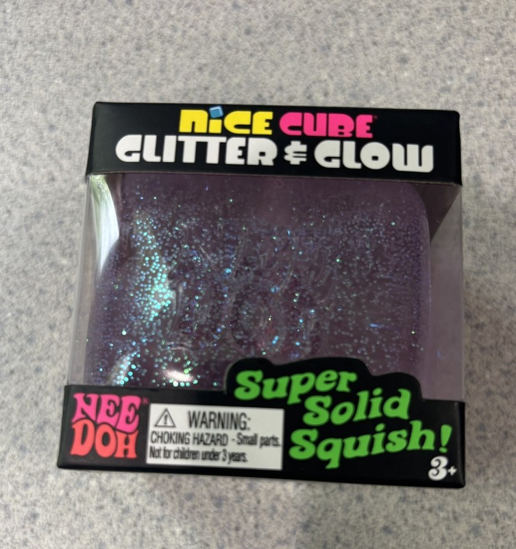 NeeDoh Nice Cube Glitter and Glow Nee Doh Squishy Glowing Ice Cube PURPLE